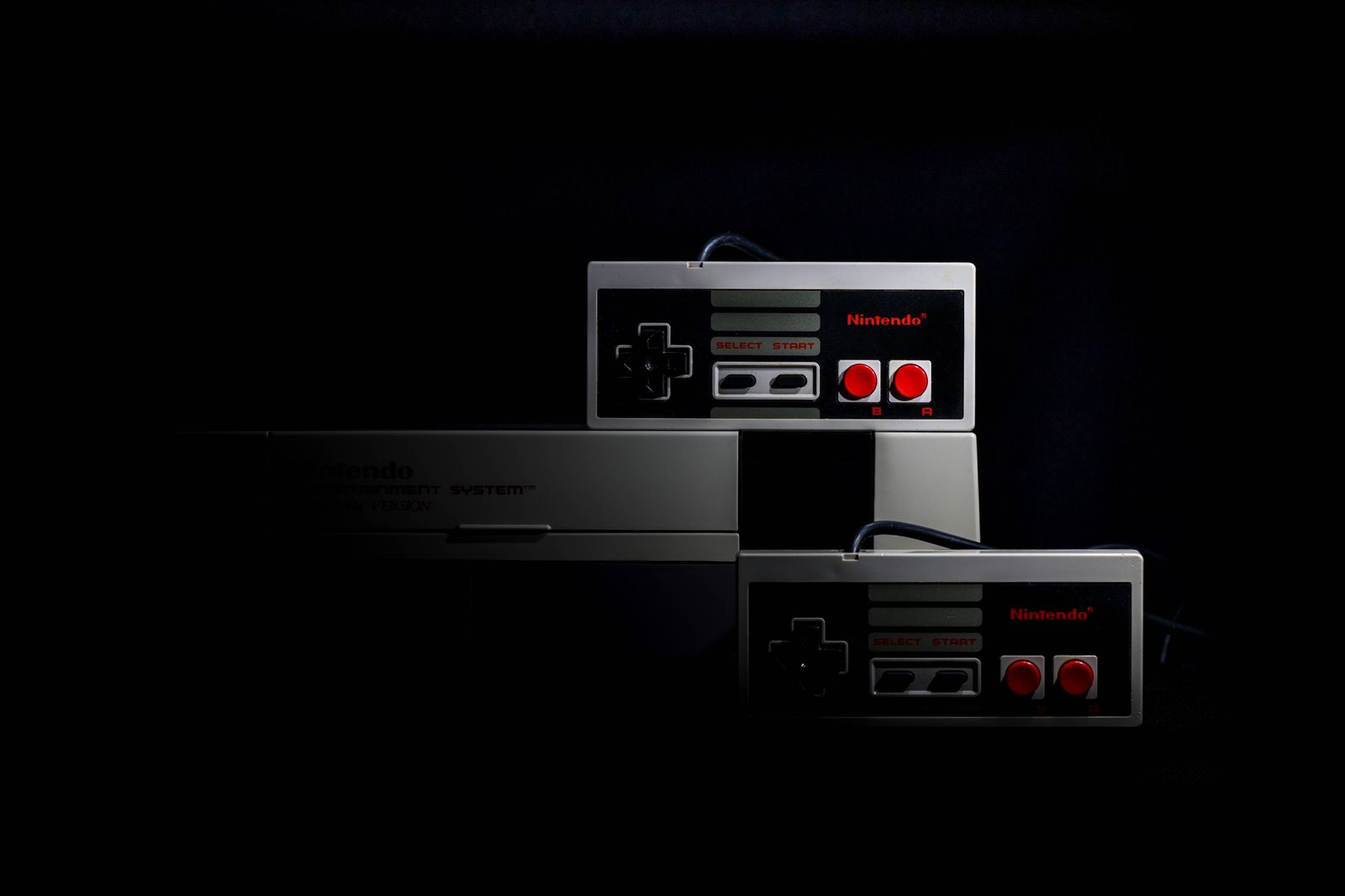 Retro consoles, stacked and ready